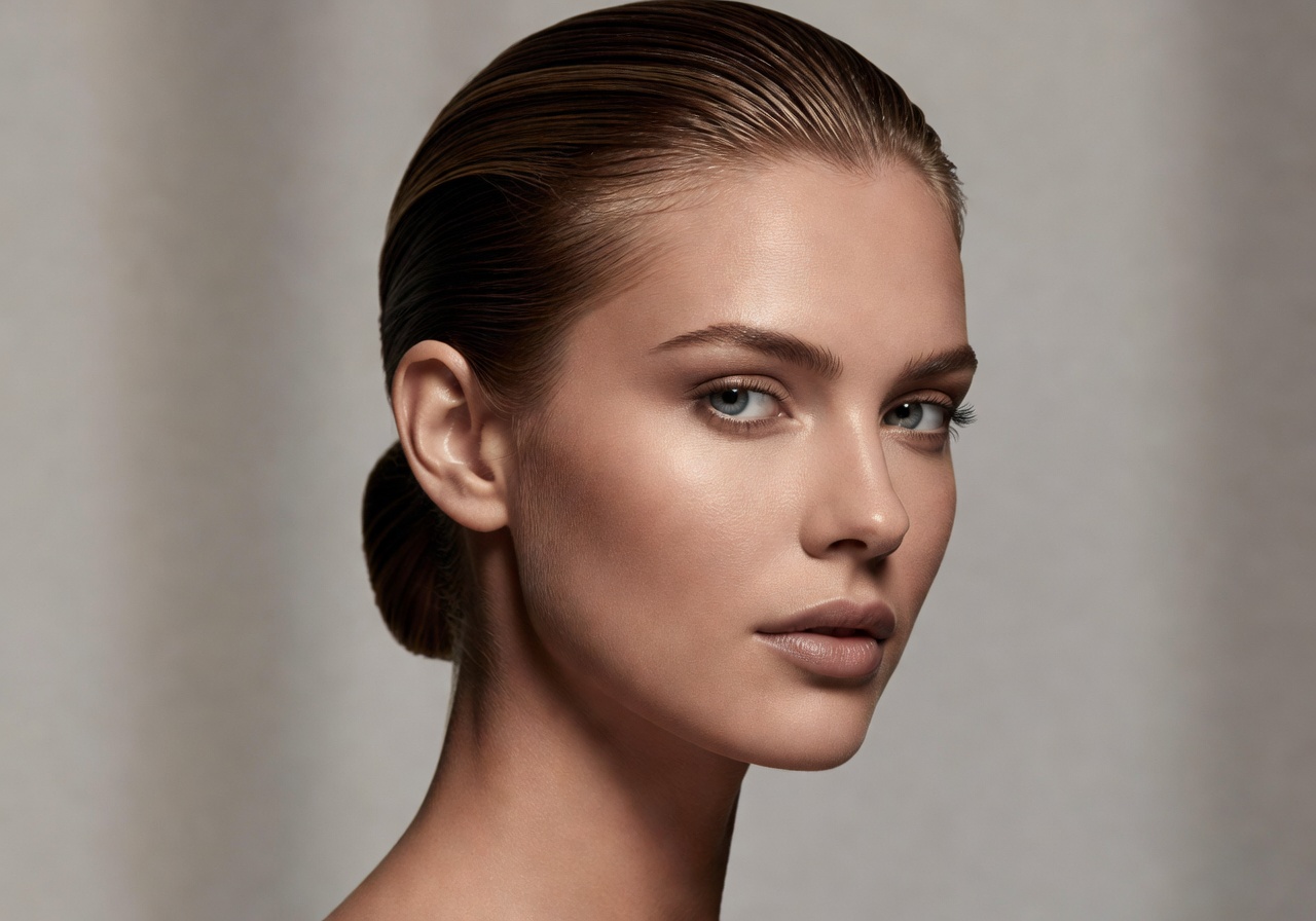 Sleek pulled back modern hairstyle