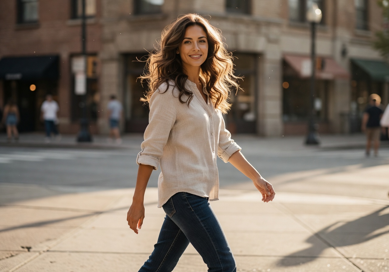 Woman with effortless wavy hair
